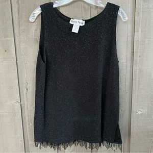 Black sparkly sleeveless top